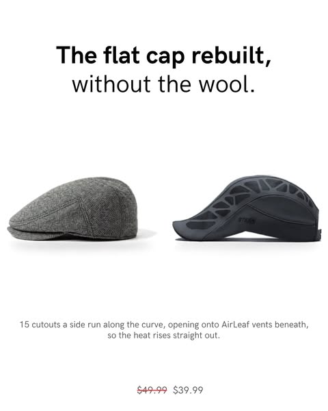 The flat cap rebuilt, without the wool