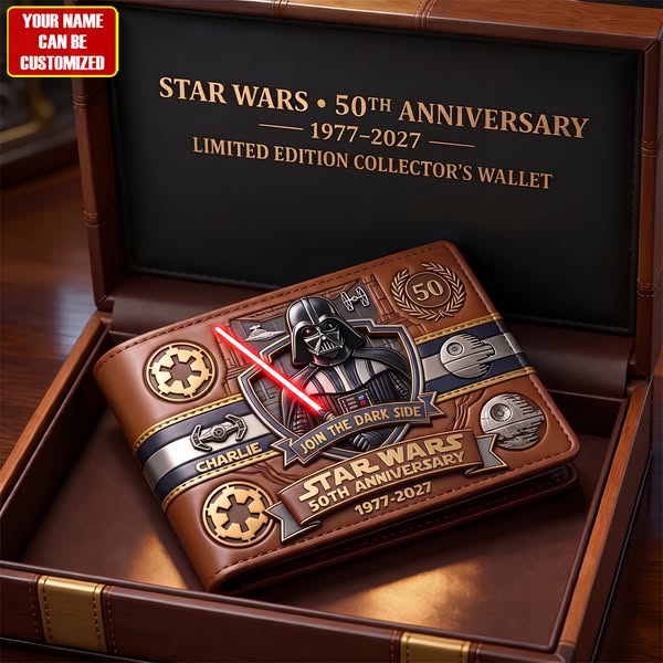 Dark Side 50th - Personalized The Force Leather Wallet