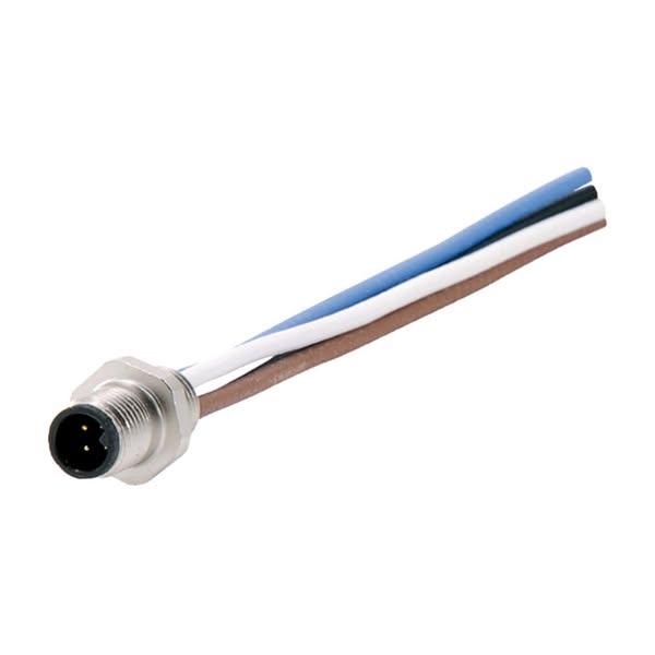 M5 Device connector straight Pin Number of poles 4-pole Front wall, Stranded wires 0.25 mm² AWG24, Length 200.0 mm