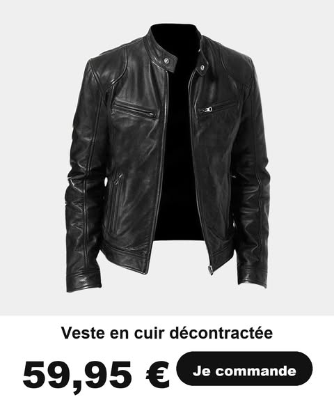 Veste en cuir décontractée