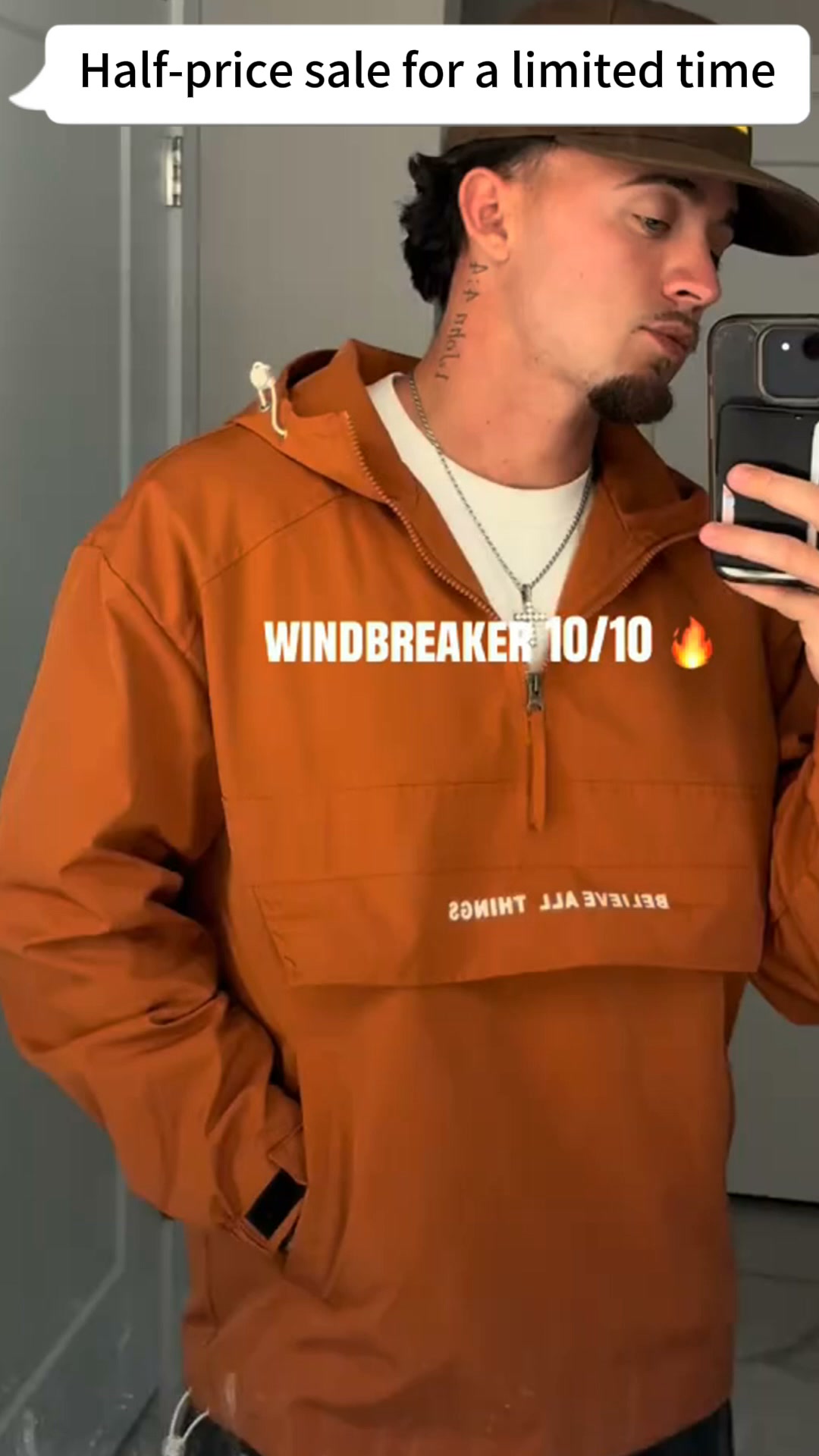 Get this half-zip windbreaker now while it’s 50% OFF