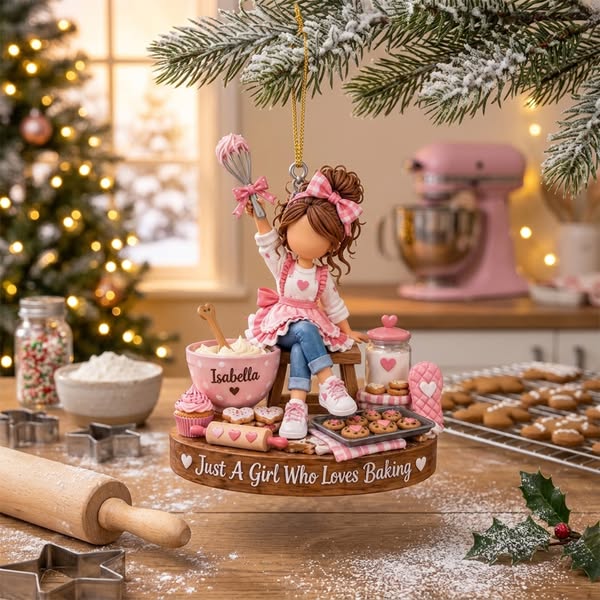 Personalized Baking Girl Christmas Ornament