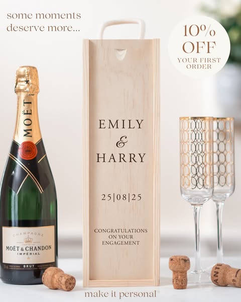 Personalised champagne gift box