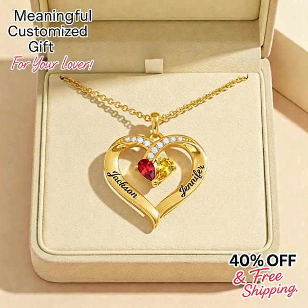 Forever Together Engraved Birthstone Necklace – Momgot Jewelry – Personalized Jewelry