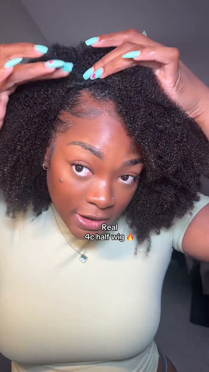 Kinky Half Wig With 4C Edges