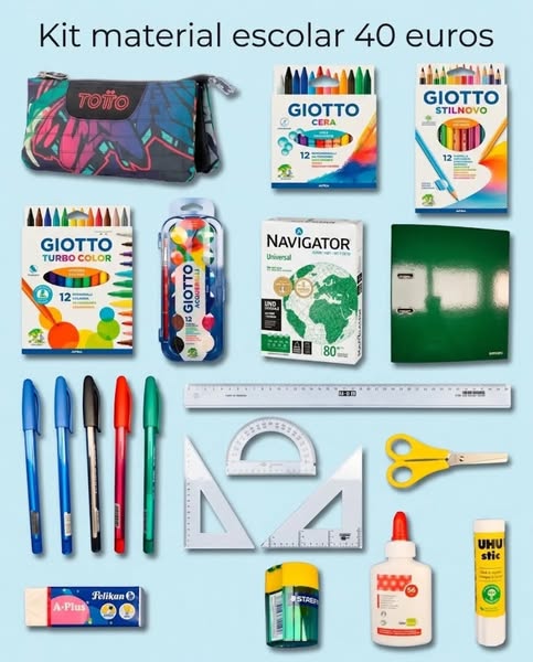 Kit Material Escolar Completo | 40Eur | Estuche TOTTO - Varios Diseños