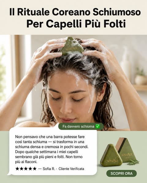 Sapone Coreano per la Crescita dei Capelli — Ferma la Caduta con 12 Erbe