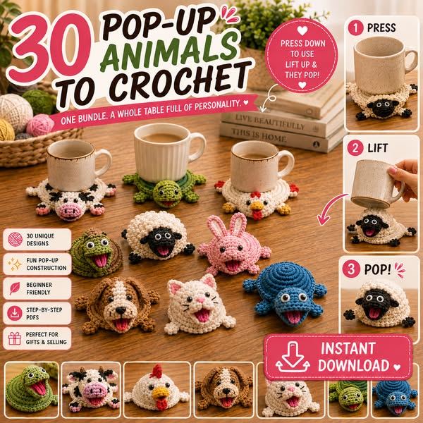 30 Cute Animal Coaster Patterns
