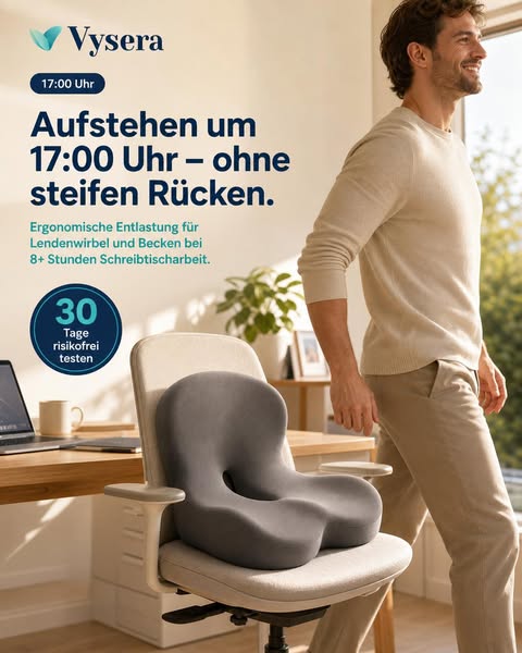 Um 17:00 Uhr merkt man erst, was der Tag am Schreibtisch wirklich gekostet hat.