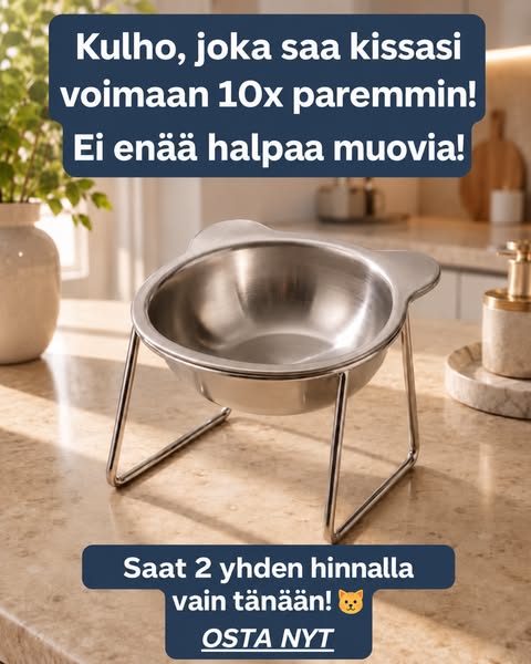 Ergonominen 15° kulho kissoille