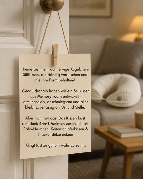 Das Stillkissen, das an Ort und Stelle bleibt