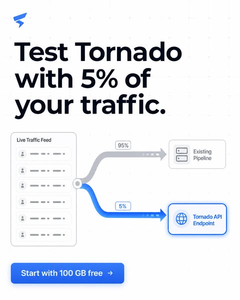 Test Tornado with 5% of your traffic.