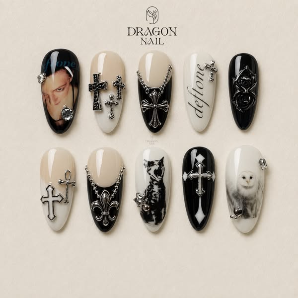 Dark Grunge Alternative Press On Nails