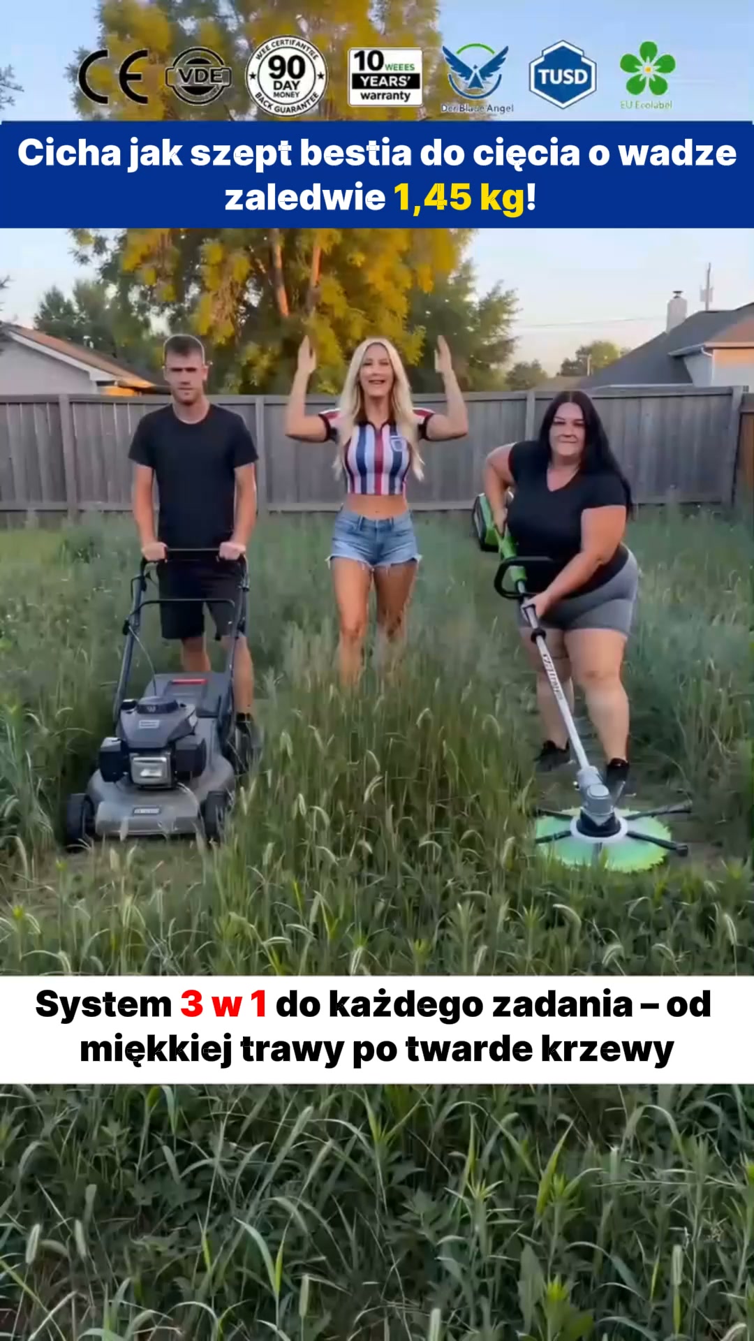 Superlekka kosiarka akumulatorowa – poradzi sobie z gałęziami i trawą!