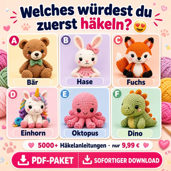 5000+ Amigurumi für 9,99 €