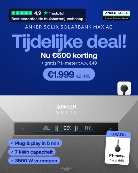 Nu €1.999, bespaar €500