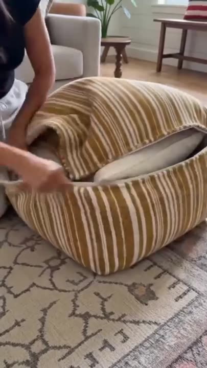 Unstuffed Square Pouf Cover