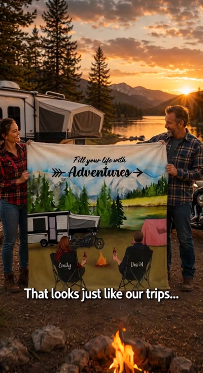 Anúncio de Camping Personalized Blanket