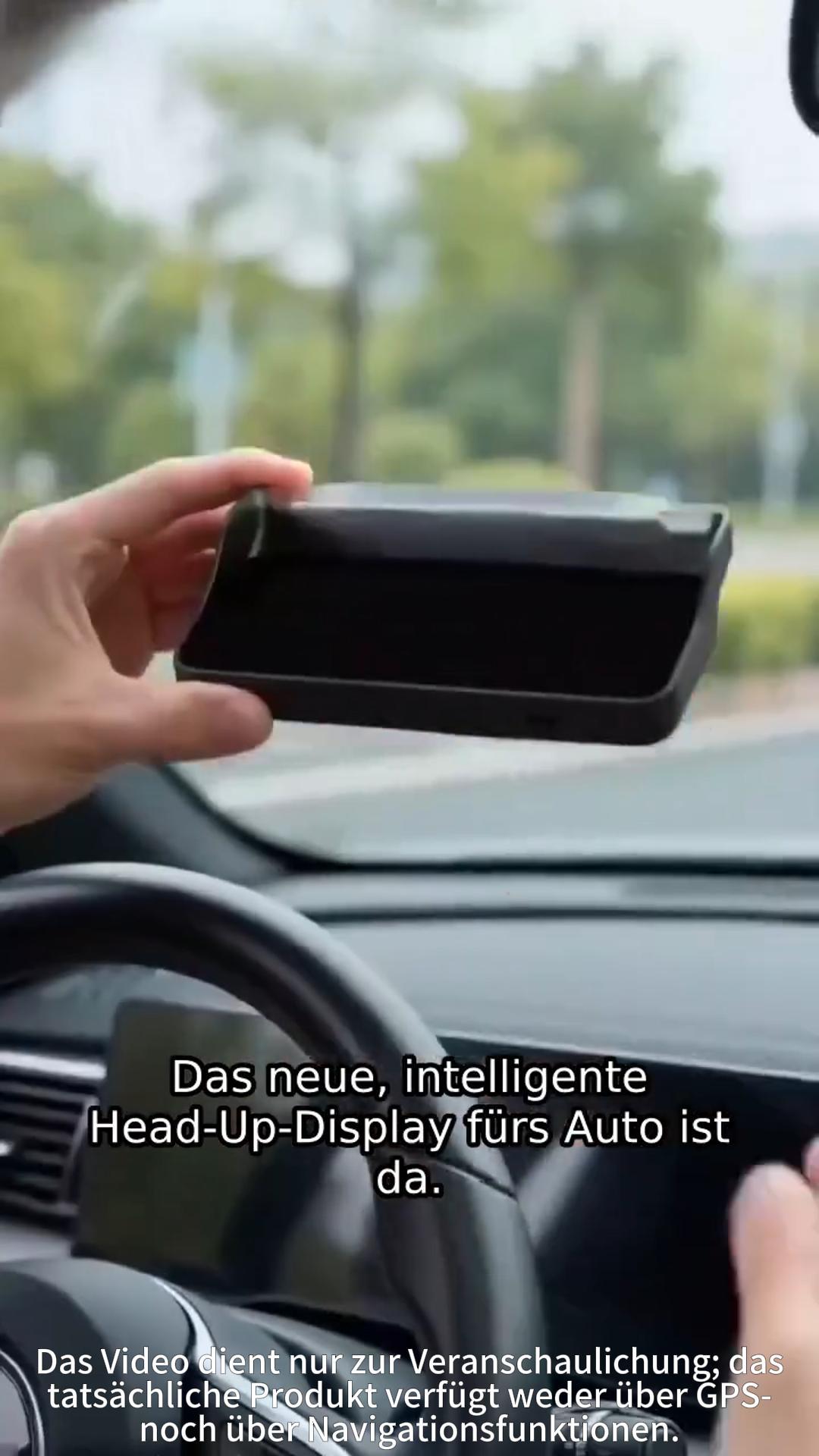 Head-Up-Display mit digitalem Tachometer, Ampelanzeige und Rotlichtblitzer-Warnung
