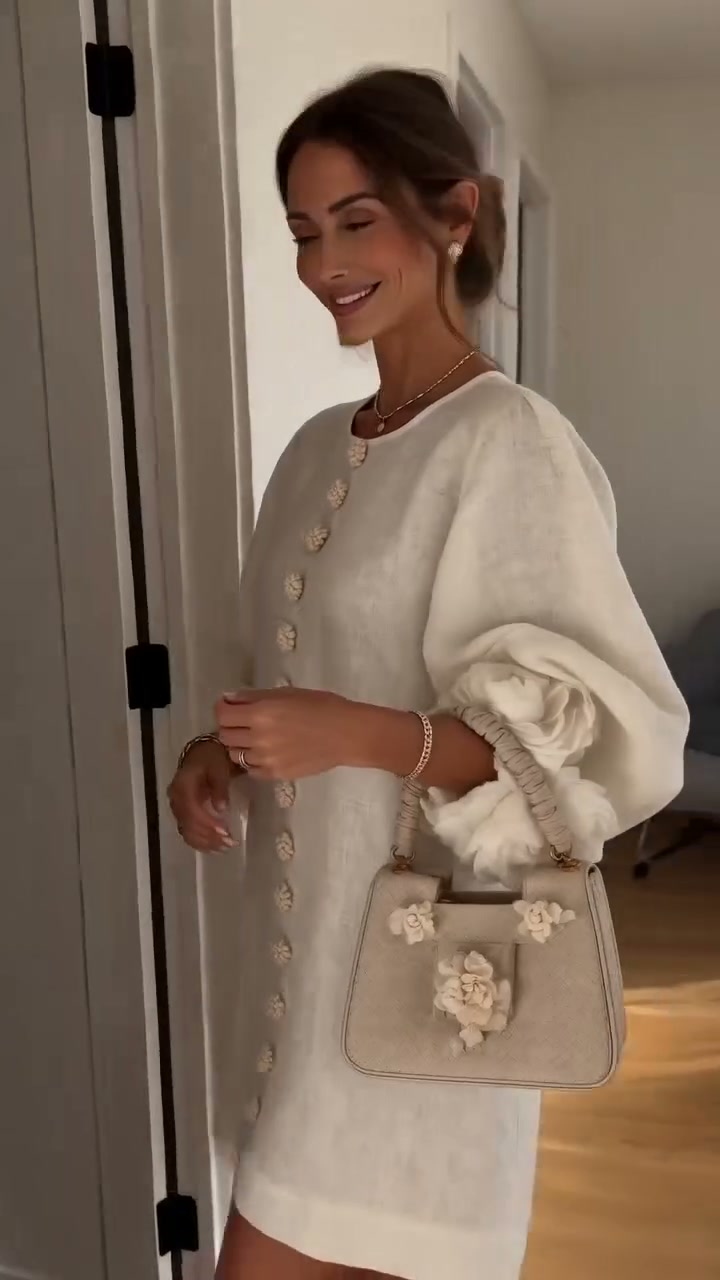 CLAIRE - ROBE COURTE EN LIN MÉLANGÉ