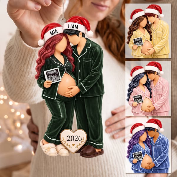 Personalized Pregnancy Announcement Christmas Ornament