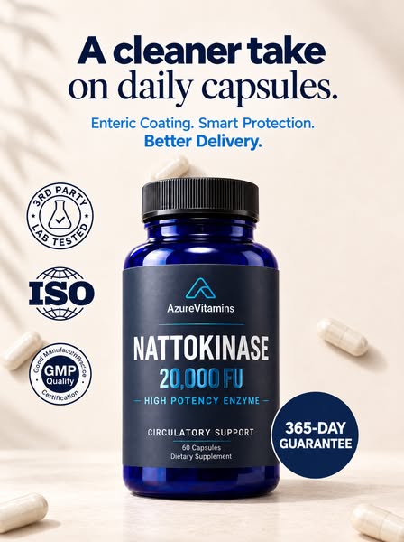 Nattokinase 20,000 FU | High-Potency Enzyme | AzureVitamins