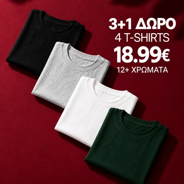 3+1 ΔΩΡΟ — 4 T-shirts