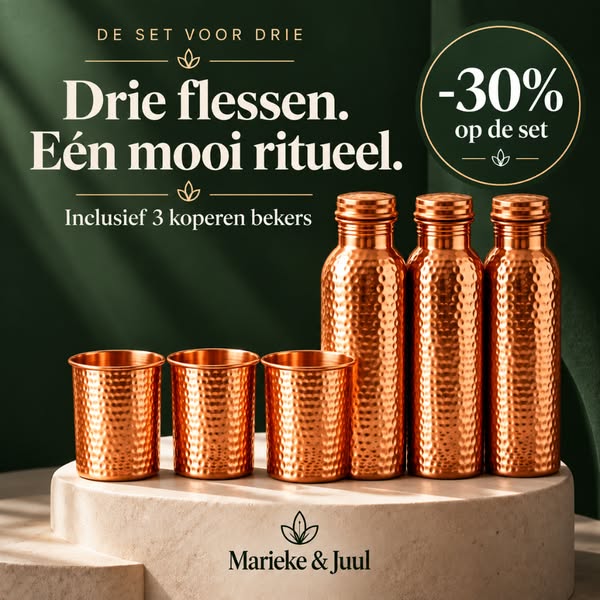 99% puur koper. Levenslange garantie. Gratis verzending.