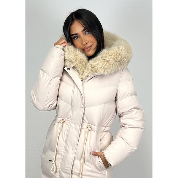 Langer Parka mit Kunstfell
