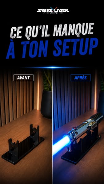 Un sabre et un support offert