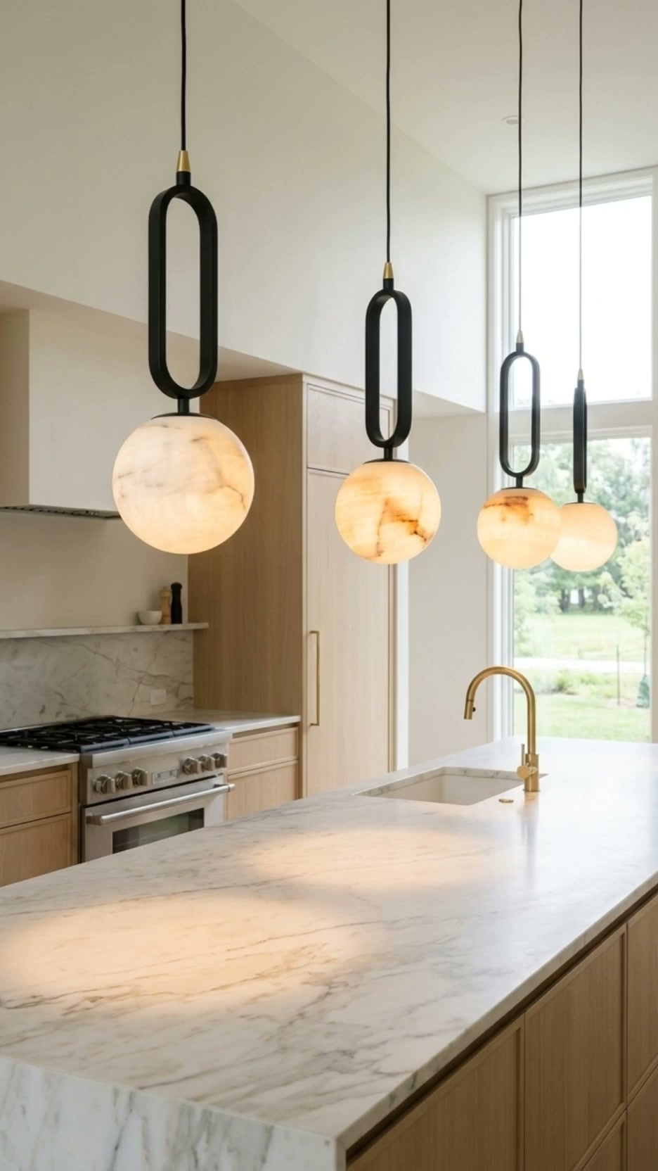Hulda – Real Natural Marble Pendant Light