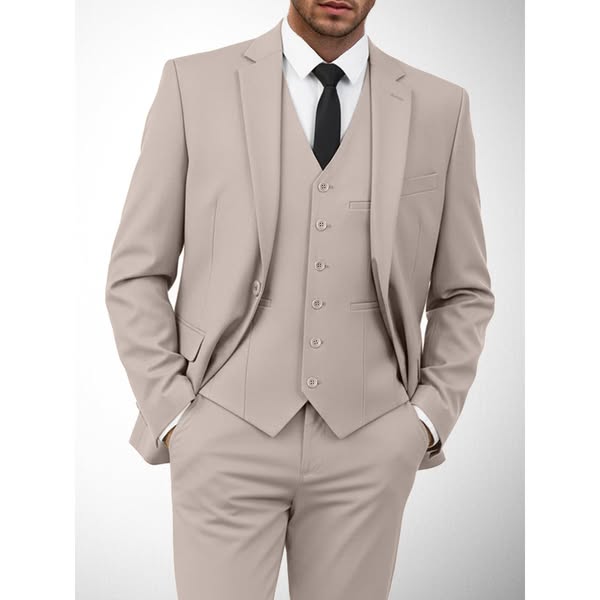 Men's Classic Three-Piece Notch Lapel Suit $89