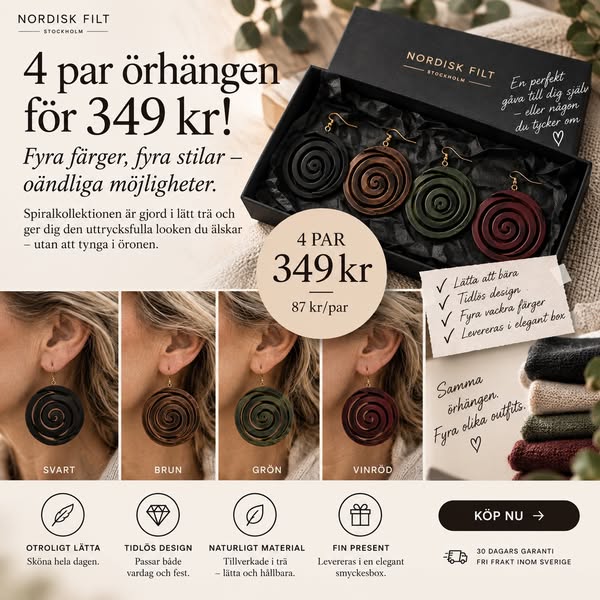 4 par • 4 färger • 349 kr