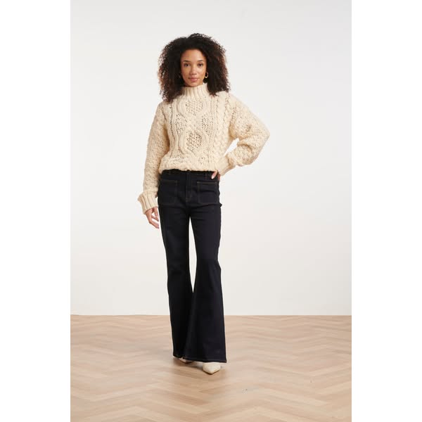 Donker Indigo Flared Jeans | Dark Blue Denim