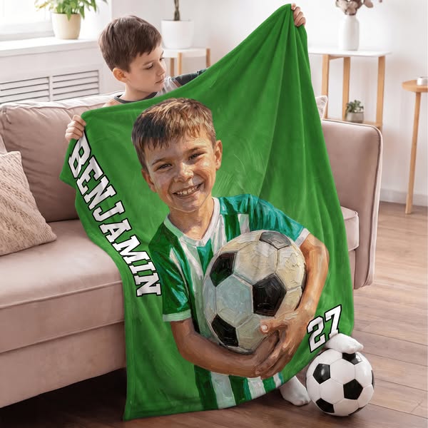 Personalized Sports Oil-Painting Style Photo Blanket