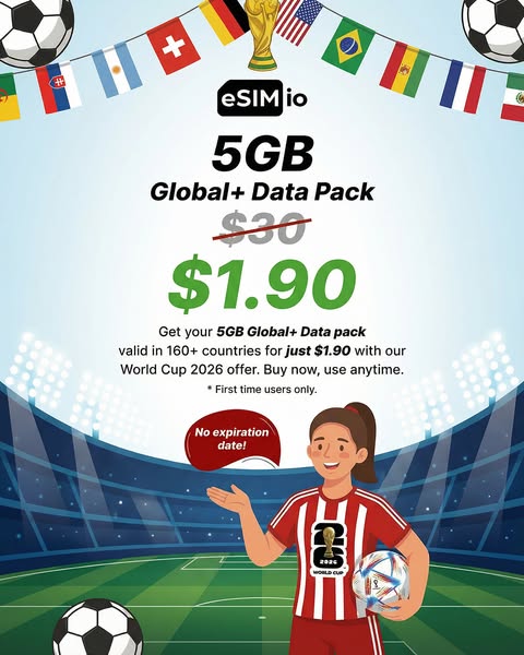 Say goodbye to expensive roaming bills and activate affordable global data with eSIM io.