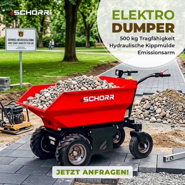 Elektrodumper 500kg - 8 Stunden Laufzeit