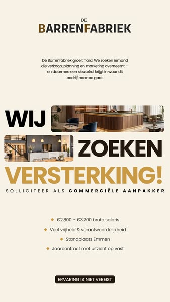 Commercieel talent gezocht