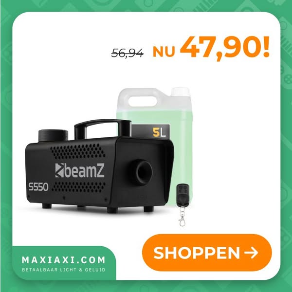 Fuzzix F509L Party Rookmachine met lichteffecten en 1L rookvloeistof