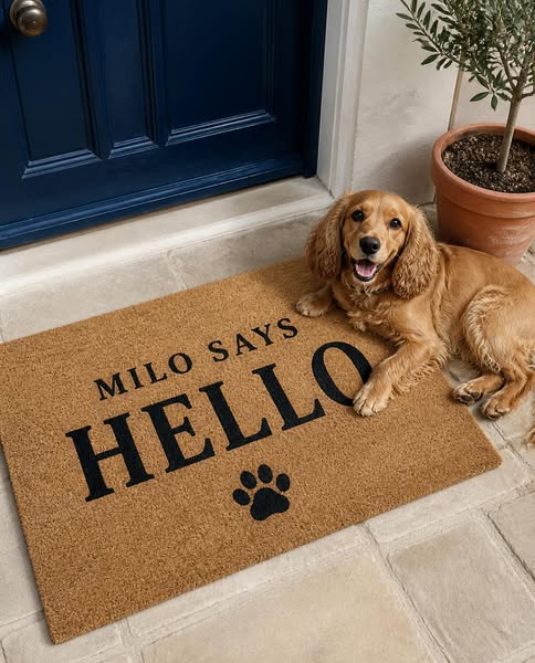 Your dog's name, on your doorstep