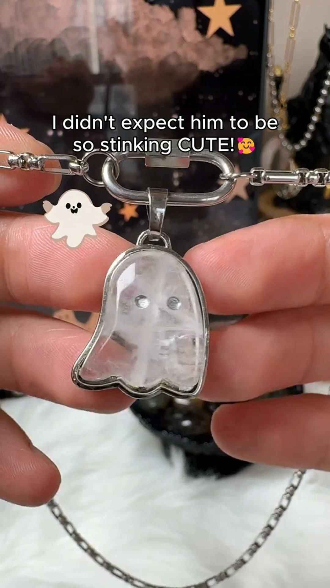 50% OFF! Natural Crystal Ghost Pendant – Secure Your Spooky-Cute Halloween Gift Early!