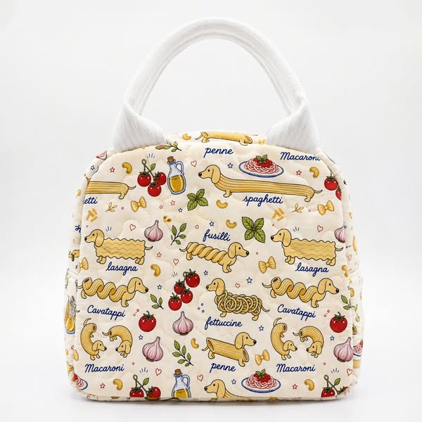 SALE! Pasta Pups Quilted Lunch Bag