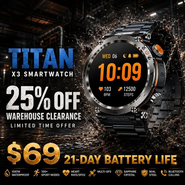 $69. GPS. 21-Day Battery. Waterproof. Calls & Notifications on your wrist. Health tracking 24/7.