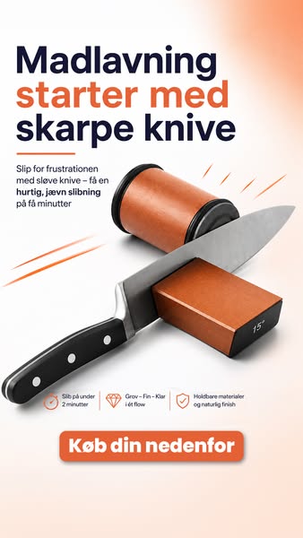 Årets knivsliber 2026, nu til super-tilbud. Gør det til en fornøjelse at stå i køkkenet! Forvandl alle dine knive derhjemme til professionel