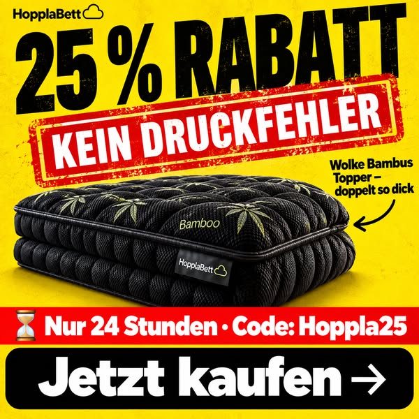 24 Stunden: 25 % mit Hoppla25