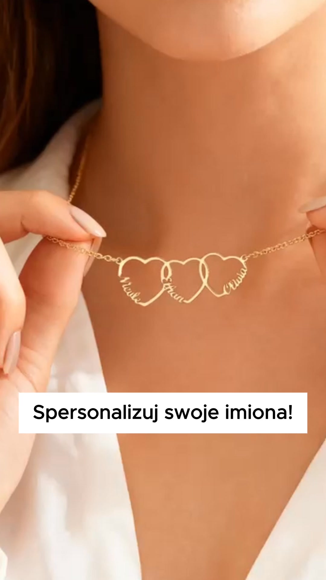 Naszyjnik z imieniem w kształcie serca