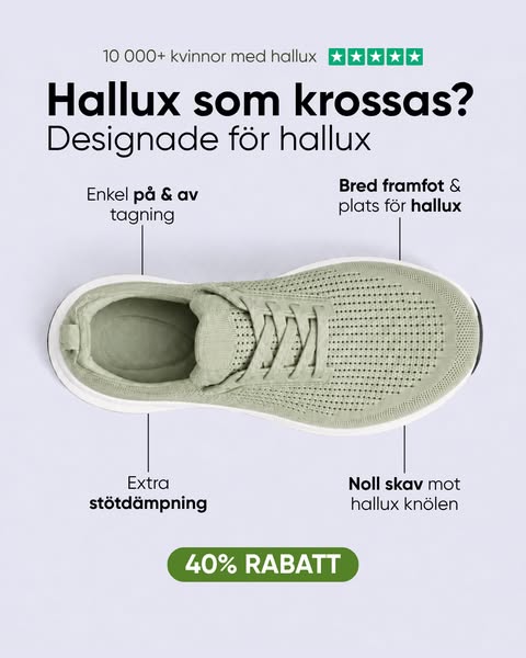 Spara 40% + fri frakt idag!