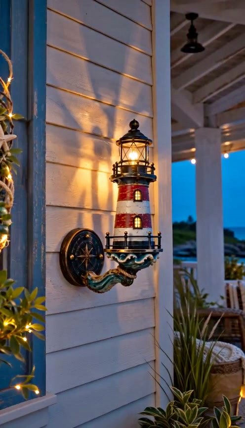 Vintage Coastal Lighthouse Wall Light