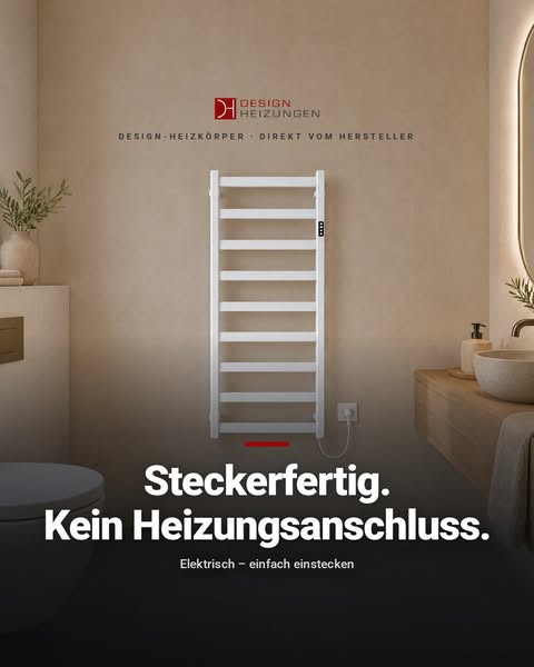 Steckerfertig. Kein Heizungsanschluss.