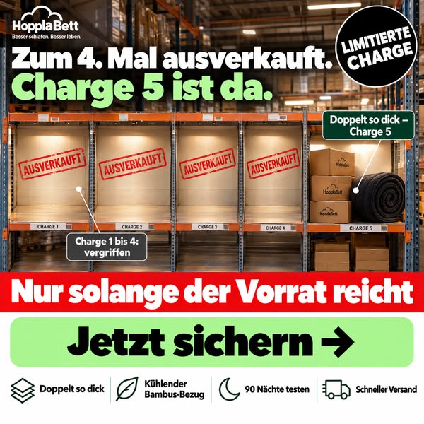 Viermal ausverkauft. Charge 5 ist da.